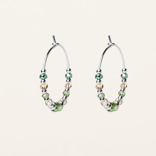 Orecchini in argento 925 Rodiato con cristallo dal design geometrico essenziale.
