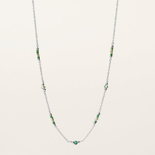 Collana in argento 925 Rodiato con miyuki dal design geometrico essenziale.