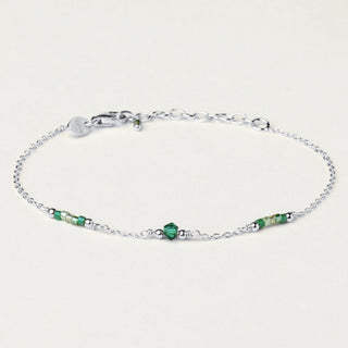 Bracciale in argento 925 Rodiato con miyuki dal design geometrico essenziale.