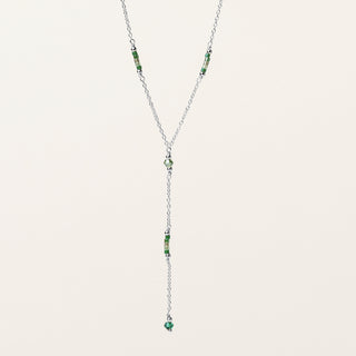 Collana in argento 925 Rodiato con miyuki dal design geometrico essenziale.