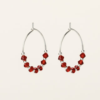 Orecchini in argento 925 Rodiato con cristallo ghiaccio dal design geometrico essenziale.