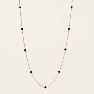 Collana in argento 925 Rodiato con cristallo rosso dal design geometrico essenziale.