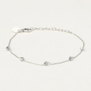 Bracciale in argento 925 Rodiato con cristallo rosso dal design geometrico essenziale.