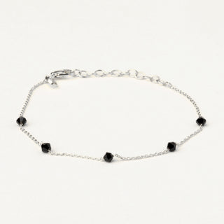 Bracciale in argento 925 Rodiato con cristallo rosso dal design geometrico essenziale.