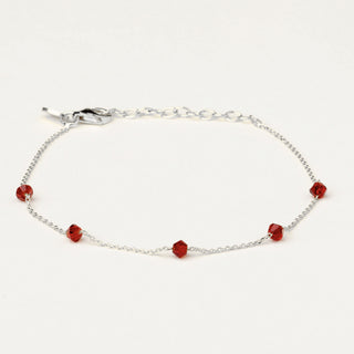Bracciale in argento 925 Rodiato con cristallo rosso dal design geometrico essenziale.