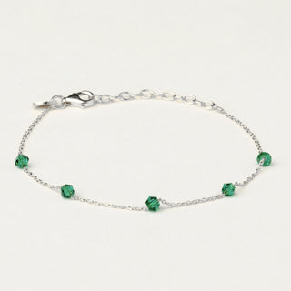 Bracciale in argento 925 Rodiato con cristallo rosso dal design geometrico essenziale.