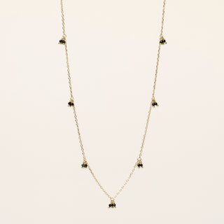 Collana in argento 925 dorato con spinello naturale dal design geometrico essenziale.