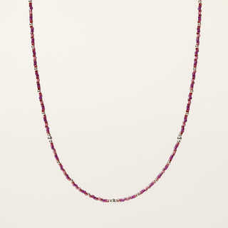 Collana in argento 925 Rodiato con miyuki dal design geometrico essenziale.