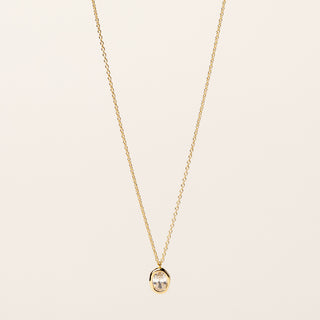 Collana catena sottile in argento 925 dorato con ciondolo organico e zircone.