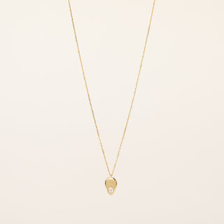 Collana catenina sottile in argento dorato con pendente a goccia e zircone.