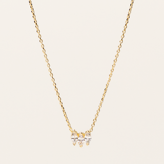 Girocollo catena in argento dorato con centrale di zirconi taglio marquise.