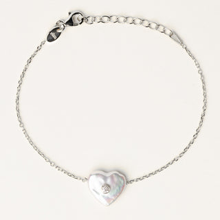 Bracciale in argento 925 Rodiato con perle d'acqua dolce dal design geometrico essenziale.